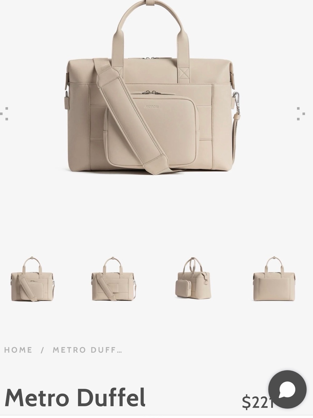 Metro Duffel Travel Bag - Ivory (Vegan Leather)